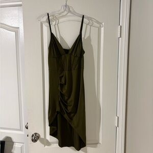 Elegant Olive Green Women's Dress